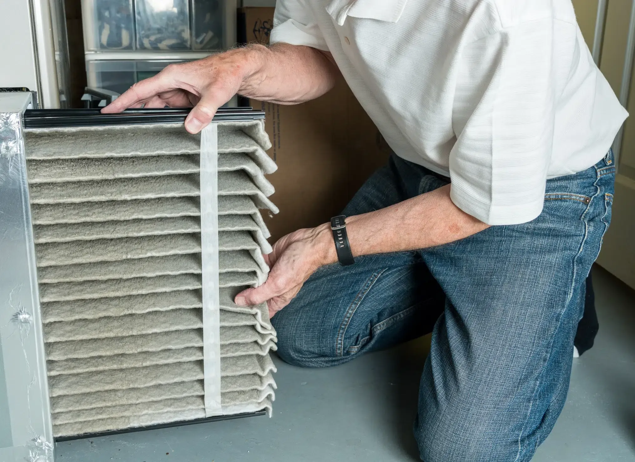 Dirty air filter in Denver, CO.