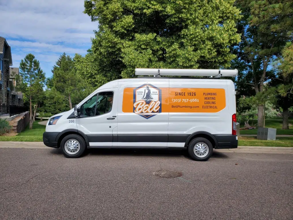 Bell Plumbing truck in Denver, CO