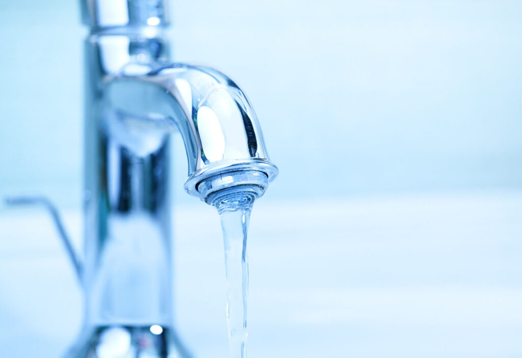 water running from a faucet